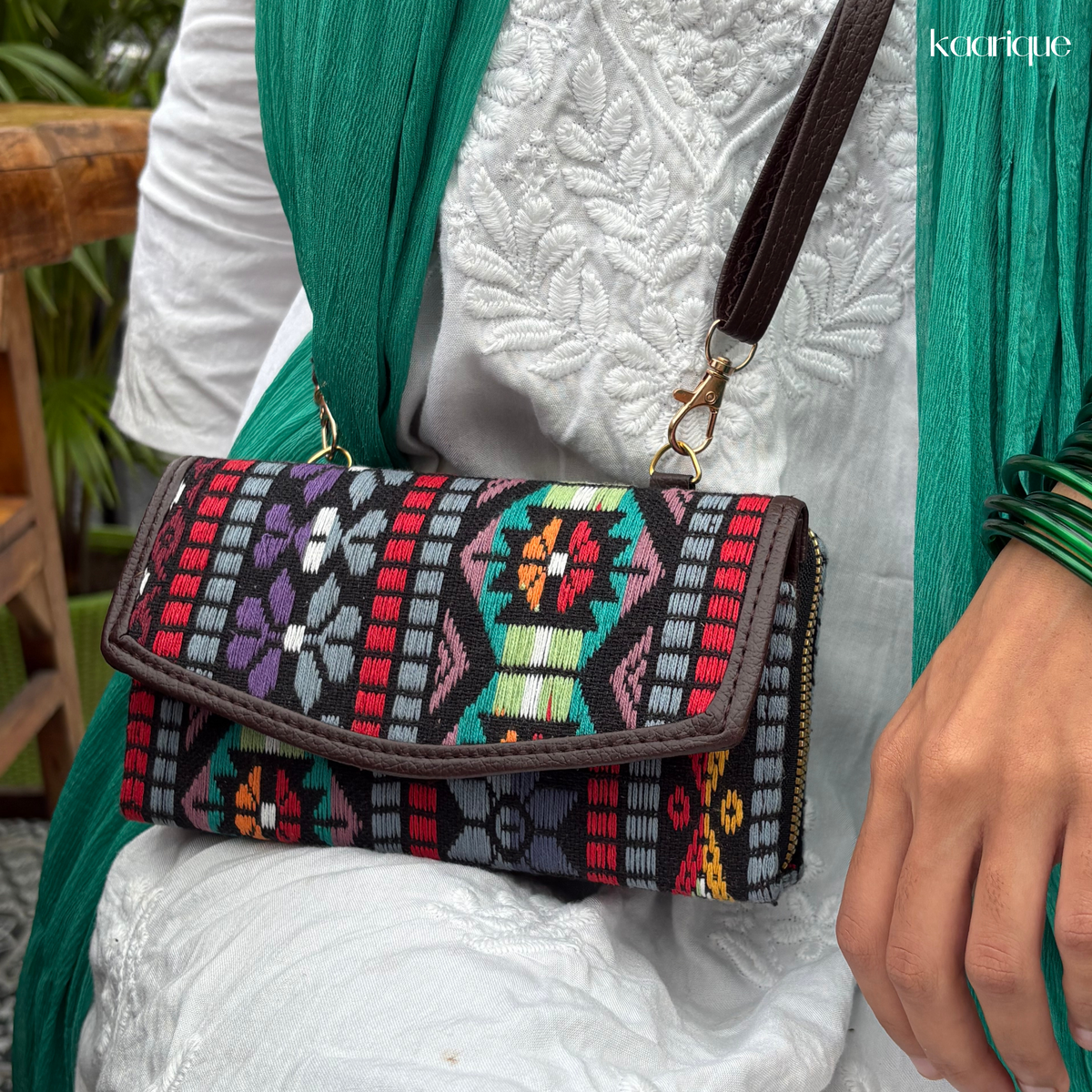 Vritti Jacquard Sling Wallet
