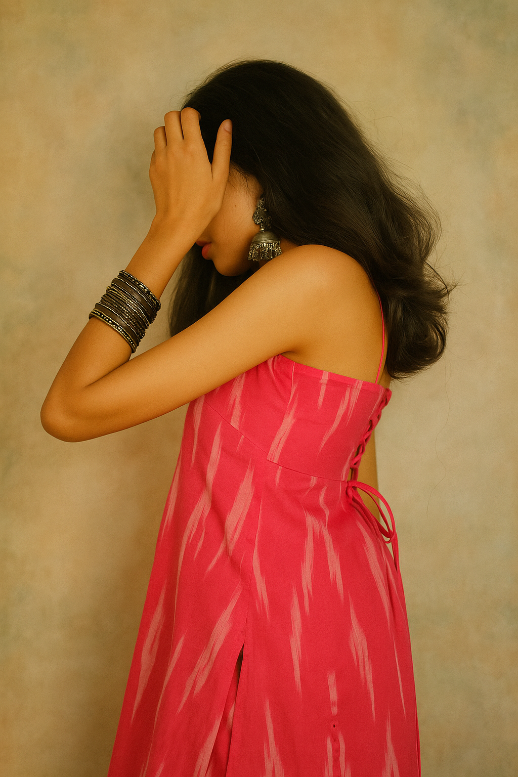 Saira - ikat halter kurti