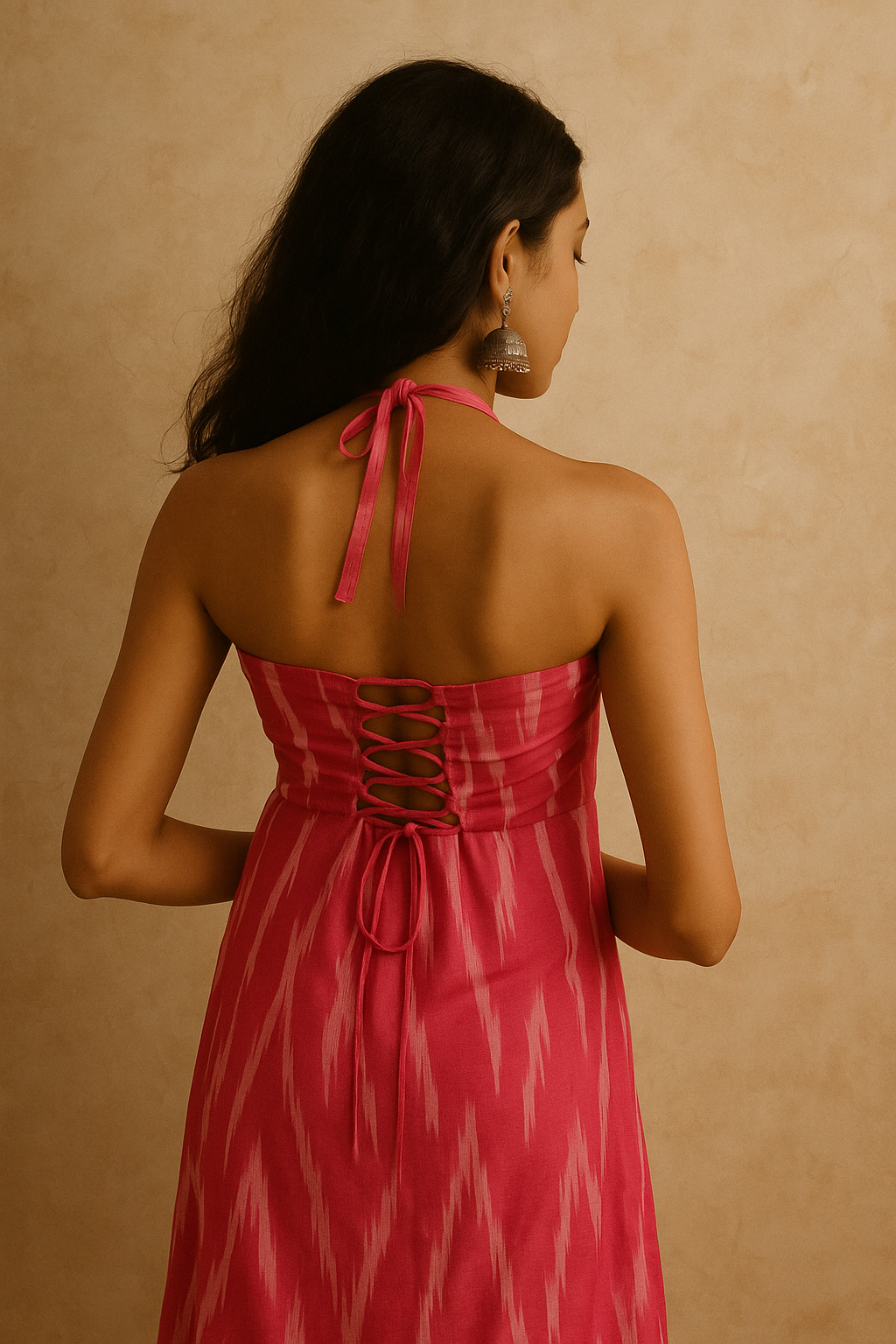 Saira - ikat halter kurti