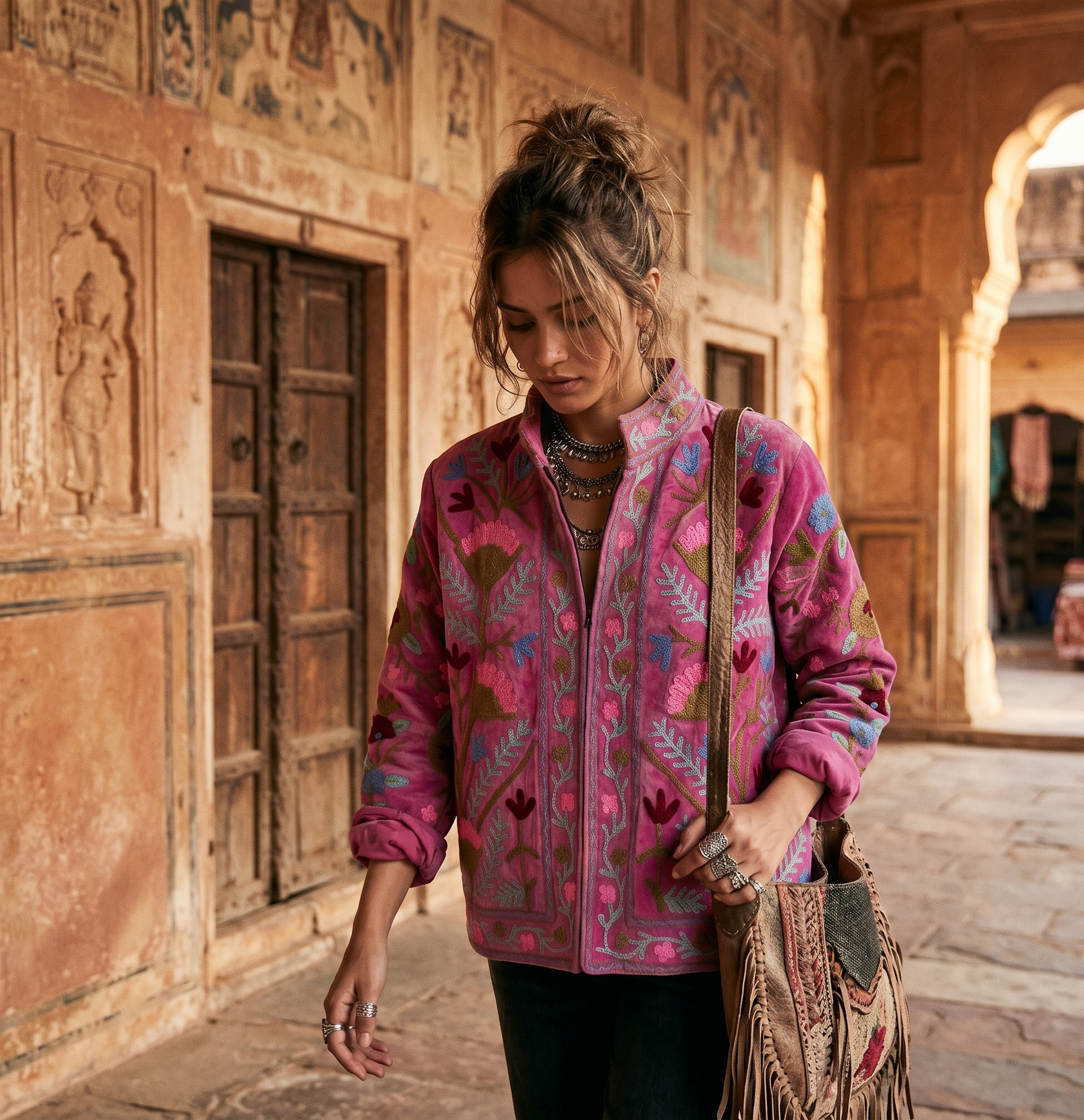 Rosa Roseto Suzani Hand-Embroidered Jacket