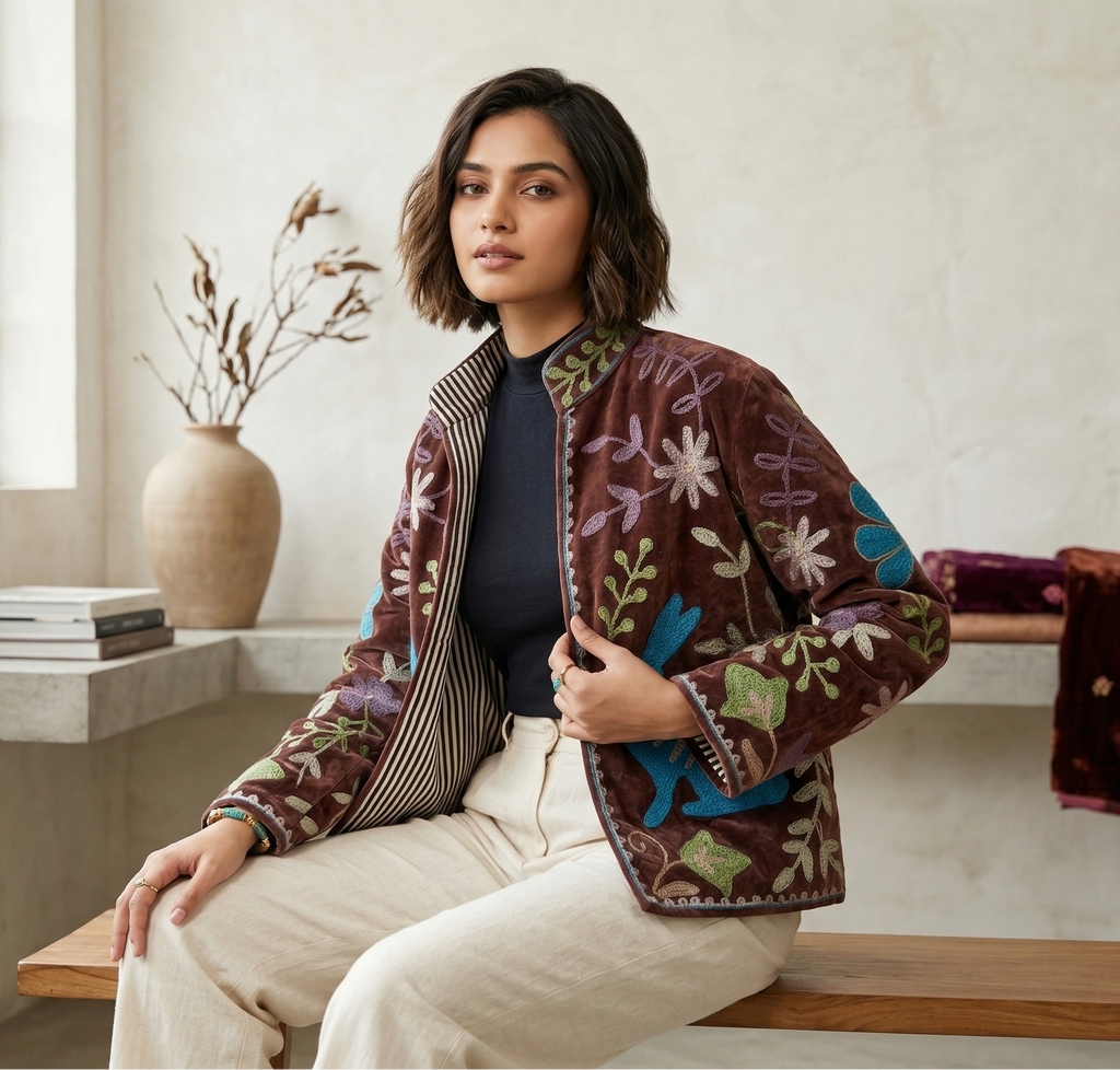 Bosco Rabbito Suzani Hand-Embroidered Jacket