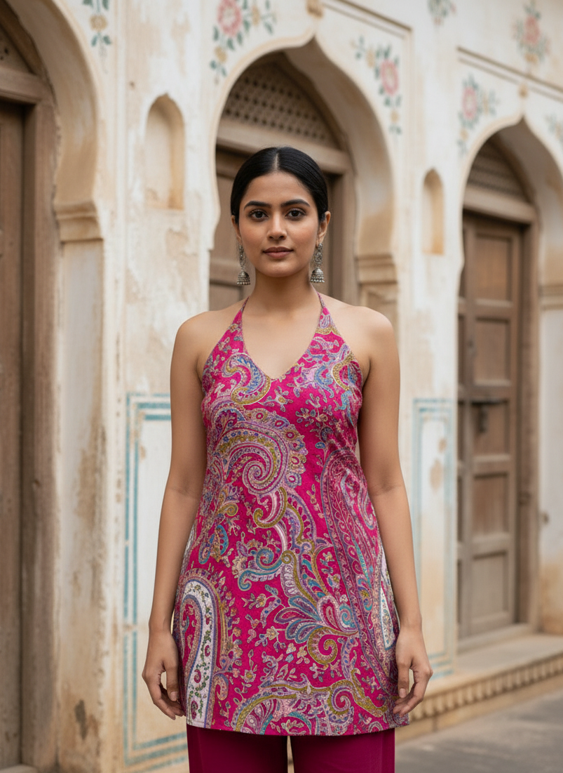 Meher - The Rani Halter Short Kurti