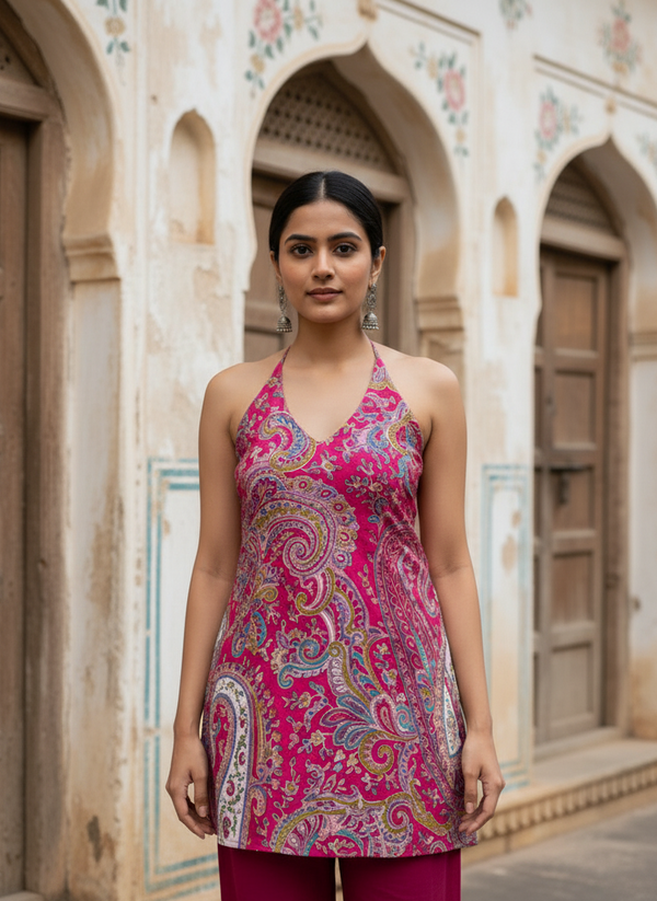Meher - The Rani Halter Short Kurti