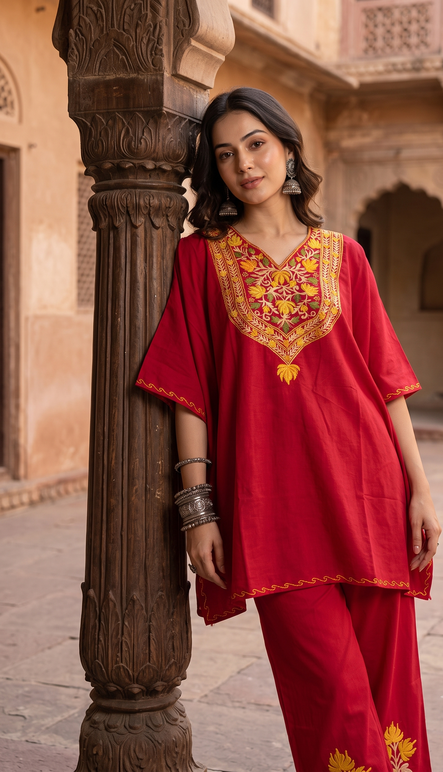 Surkh Noor Kaftan Co-ord Set