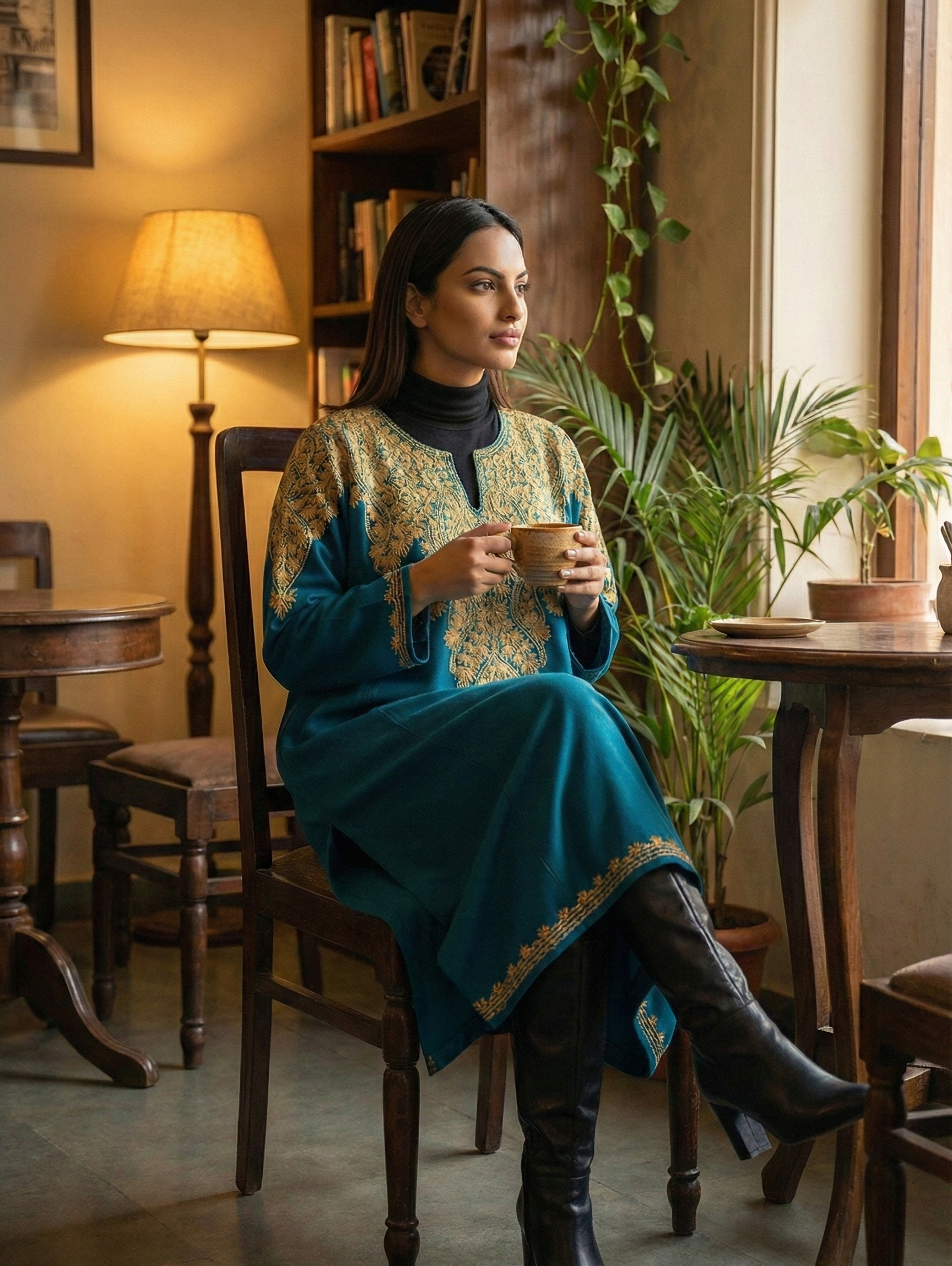 Nooré Zarin – Kashmiri Aariwork Woollen Pheran