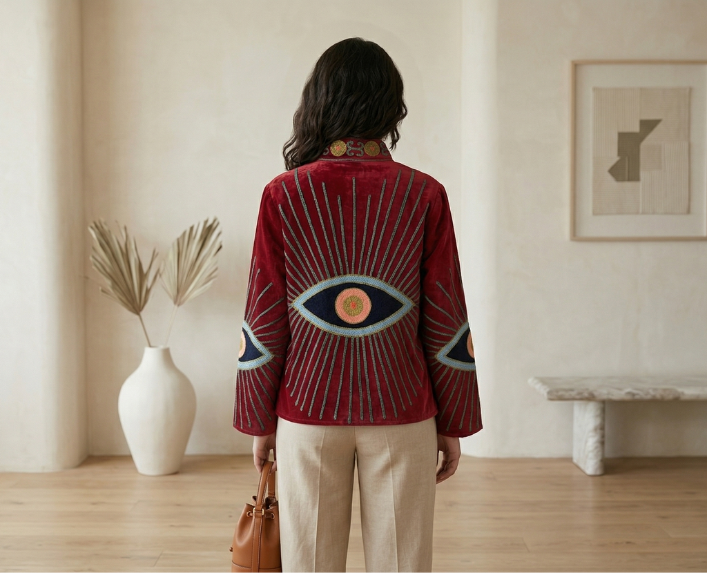 Nazar Radiante Suzani Hand-Embroidered Jacket