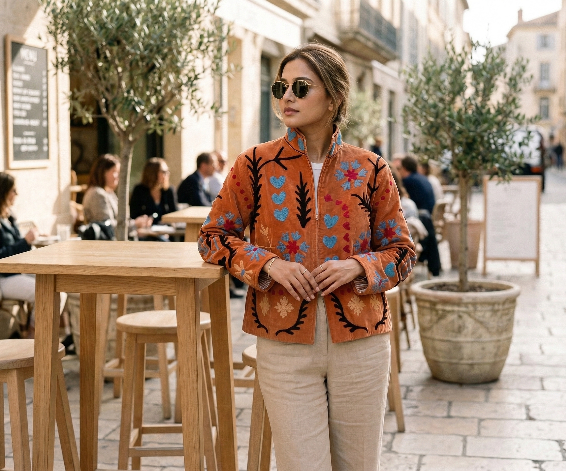 Vigna Suzani Hand-Embroidered Jacket