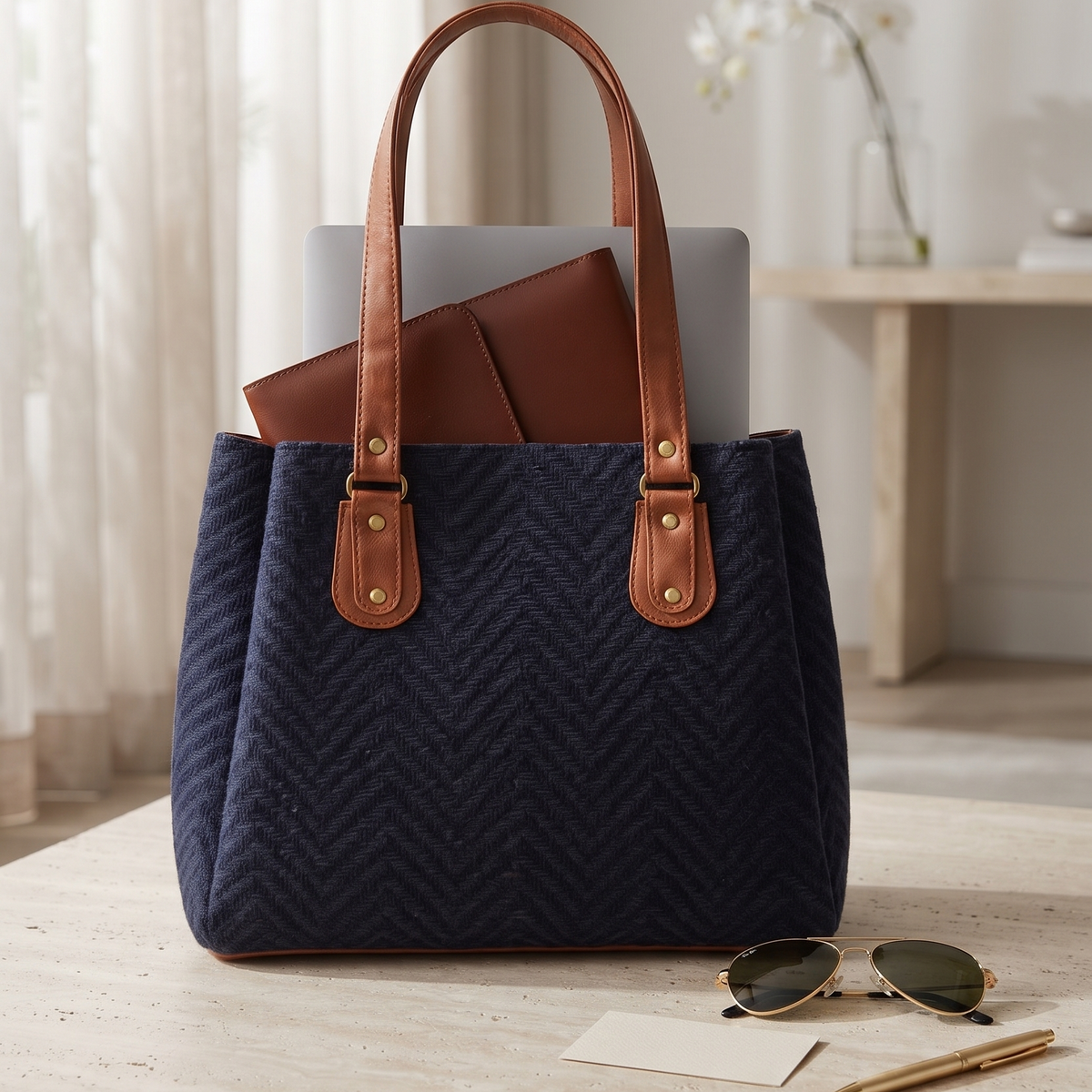 Aavartan Jacquard 3-Partition Tote Bag