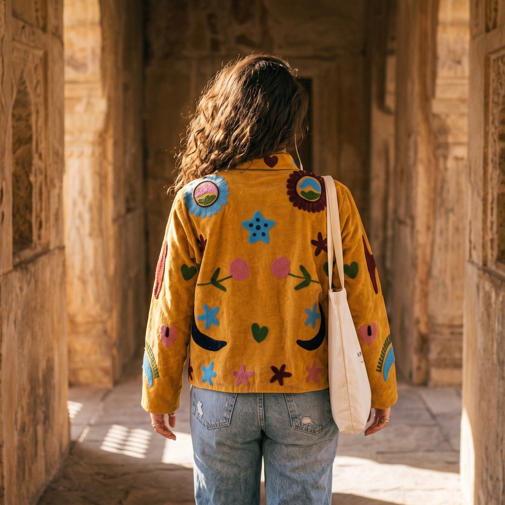Serpente Giocoso Suzani Hand-Embroidered Jacket