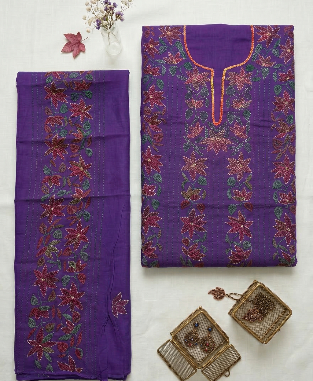 Shama-E-Bengun Pure Phulkari Hand Embroided Couture Suit