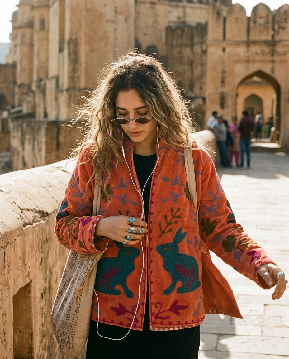 Lapina Suzani Hand-Embroidered Jacket