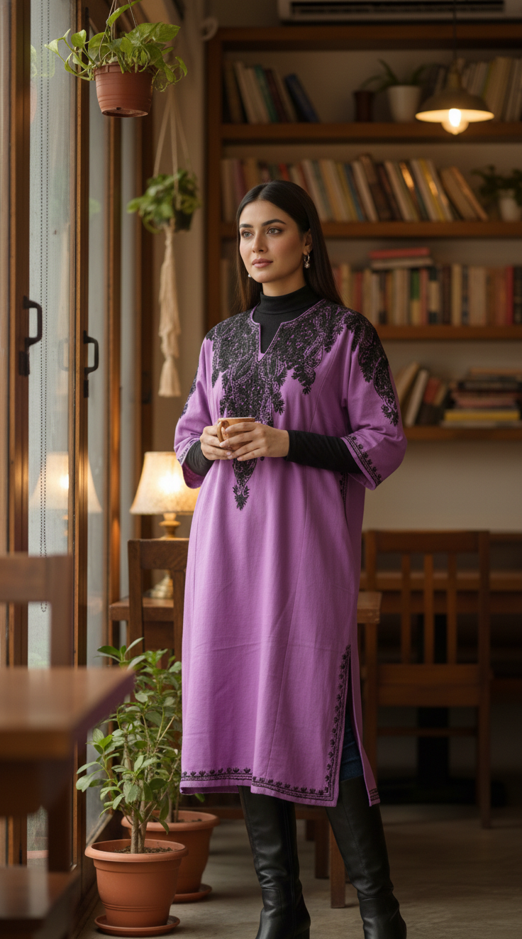 Noor-e-Kashmir Kashmiri Aariwork Woollen Pheran