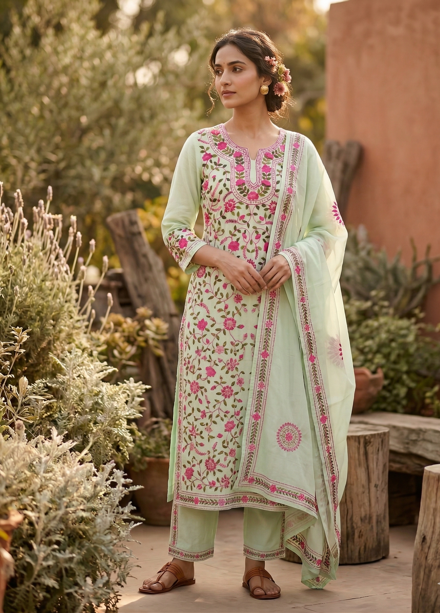 Pure Phulkari Hand Embroided Couture Suit