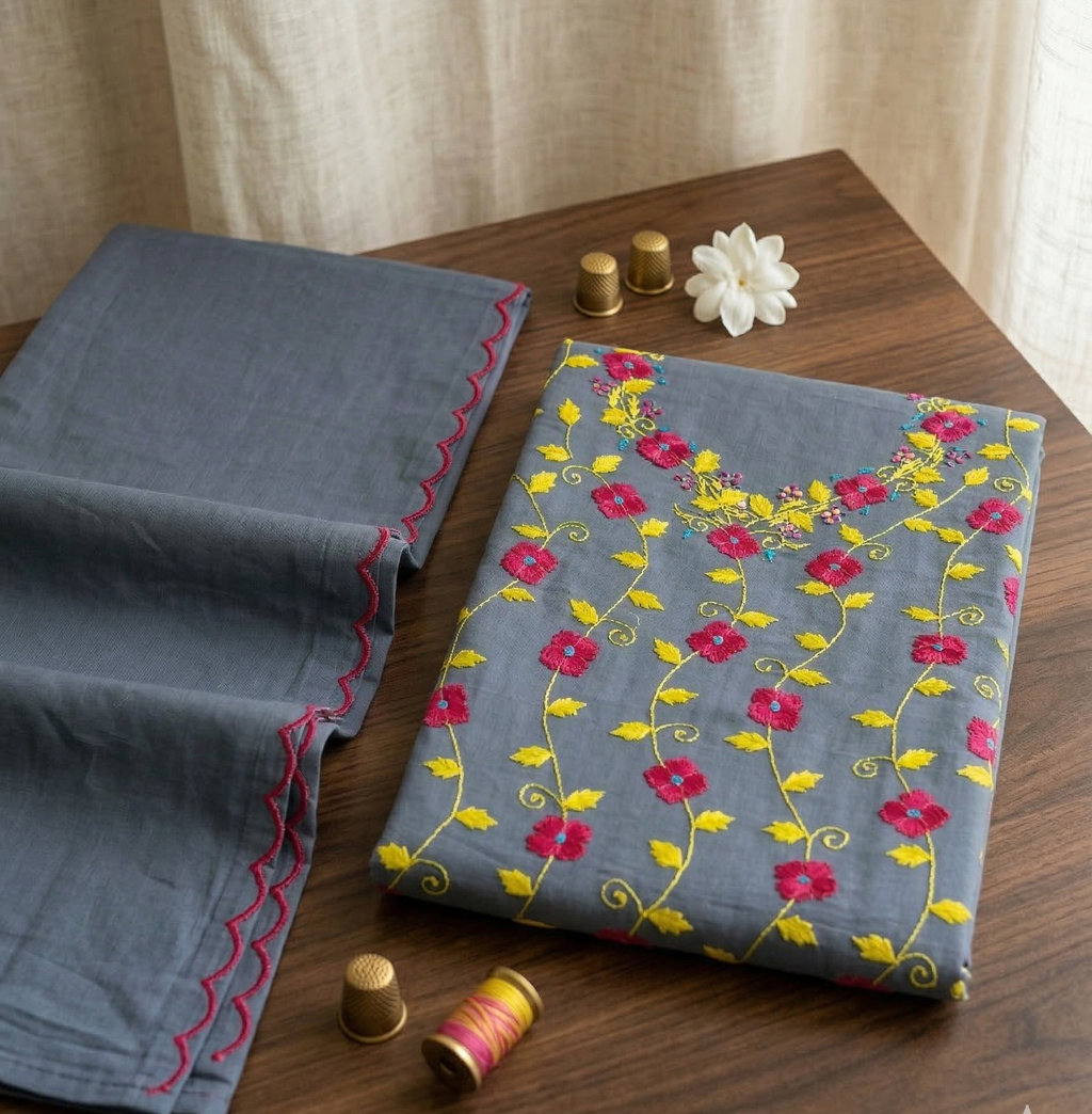Abr-E-Raunāq Pure Phulkari Hand Embroided Couture Suit
