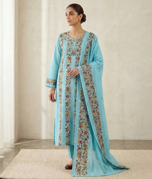 Khazaan-E-Neel Pure Phulkari Hand Embroided Couture Suit