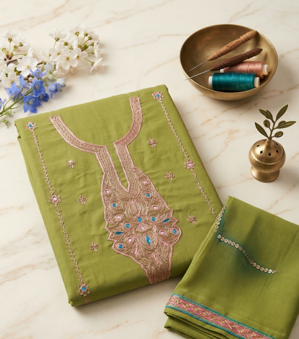 Zar-e-Kashmir Tilla Pure Roman Silk Couture Suit