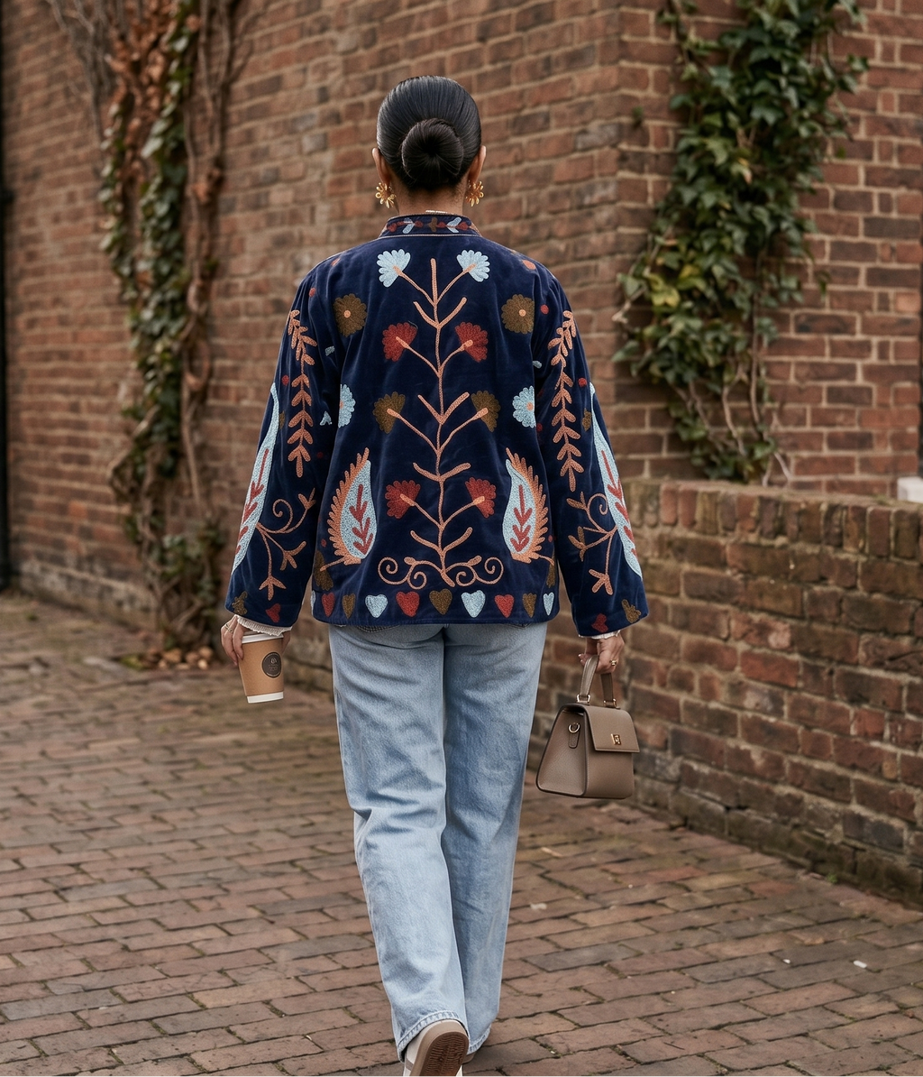 Sylvara Suzani Hand-Embroidered Jacket