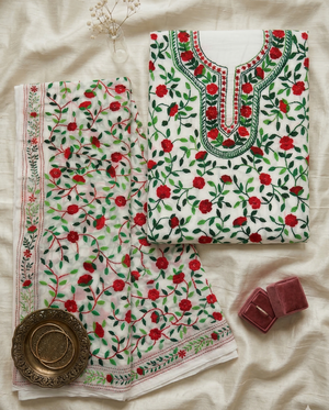Gul-E-Surkh Pure Phulkari Hand Embroided Couture Suit
