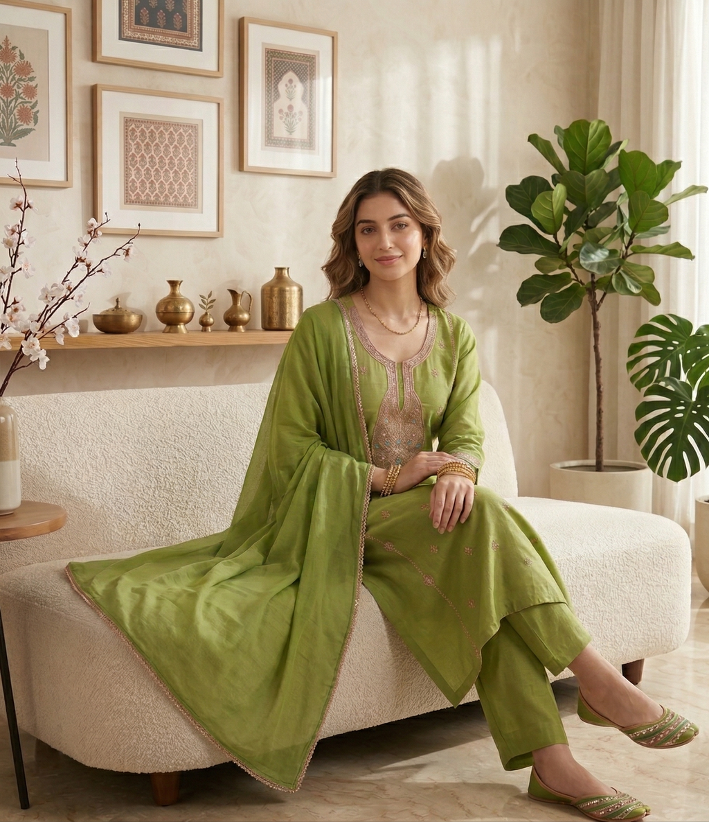 Zar-e-Kashmir Tilla Pure Roman Silk Couture Suit