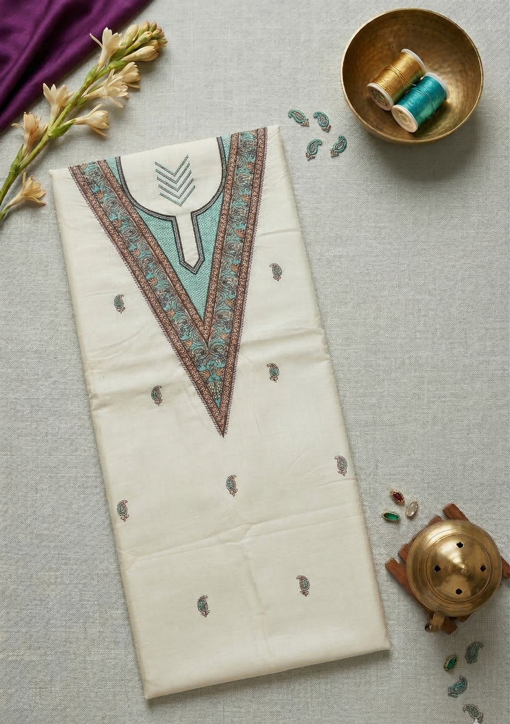 Subh-e-Gulshan Pure Phulkari Hand Embroided Couture Suit
