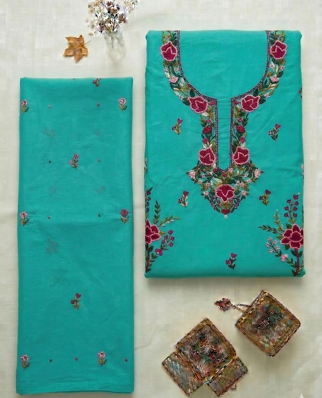 Feeroza-E-Bahar Pure Phulkari Hand Embroided Couture Suit