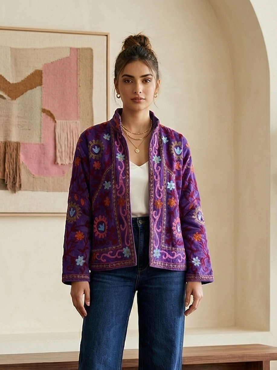 Viola Suzani Hand-Embroidered Jacket