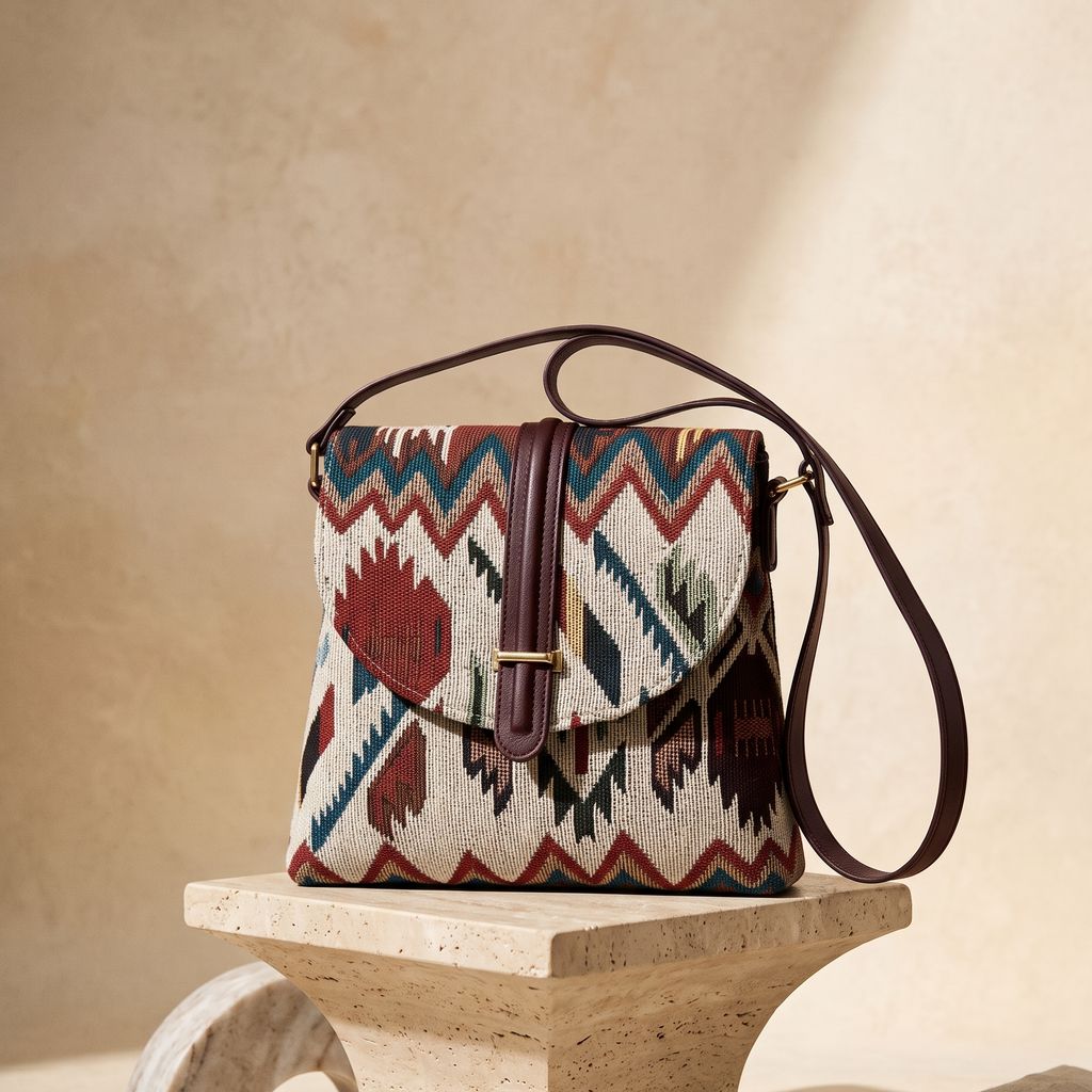 Taanabaana Multicolour Jacquard Flap Sling Bag