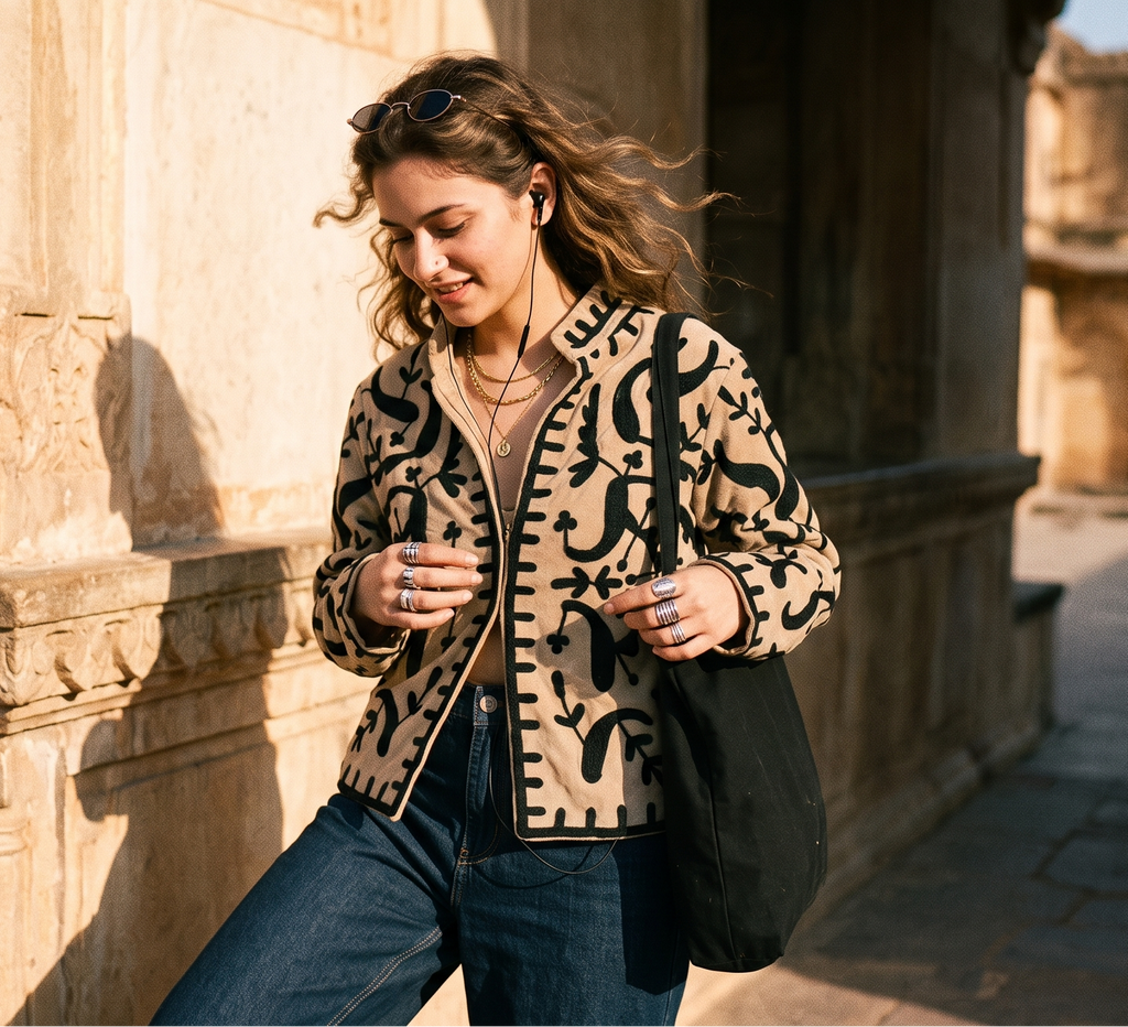 Verdello Suzani Hand-Embroidered Jacket