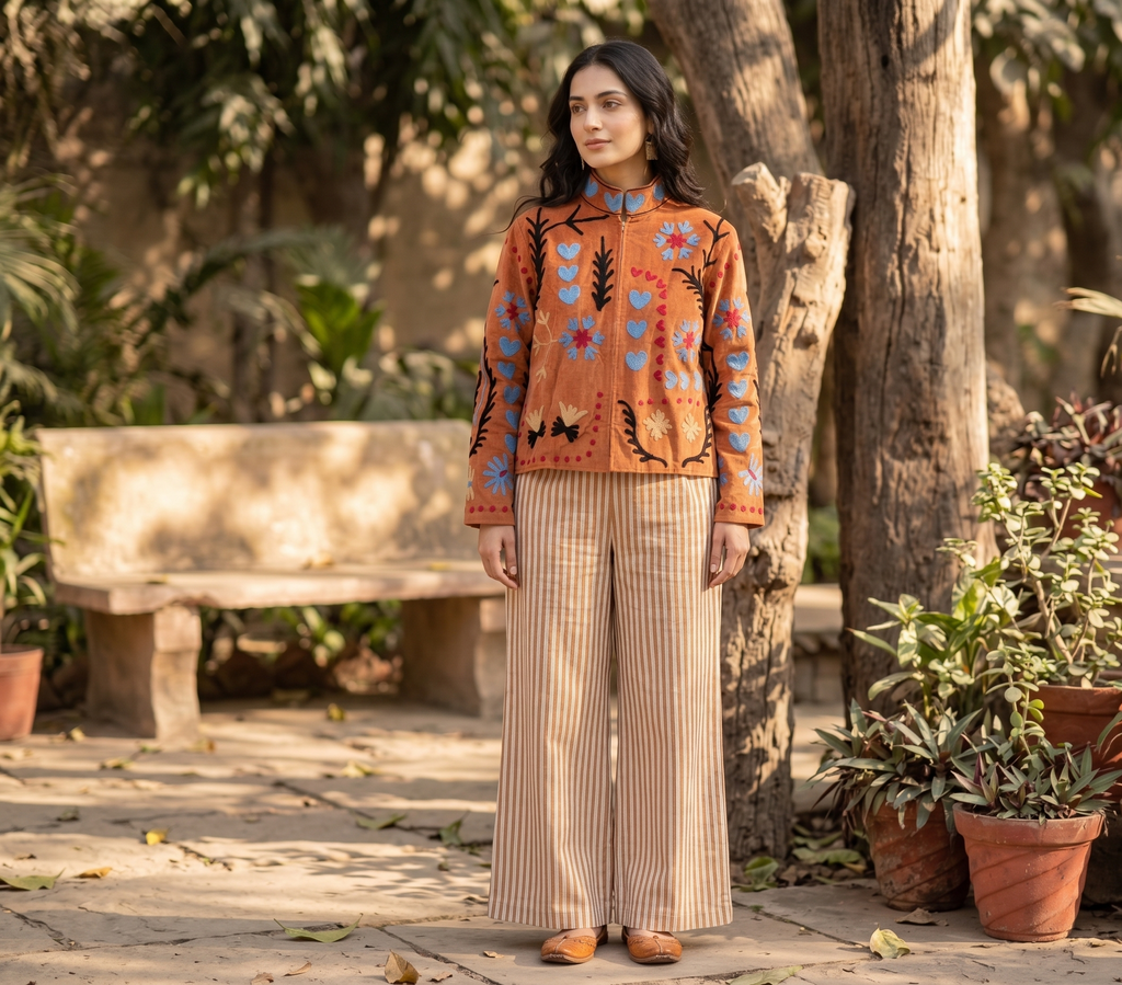 Vigna Suzani Hand-Embroidered Jacket
