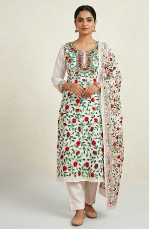 Gul-E-Surkh Pure Phulkari Hand Embroided Couture Suit