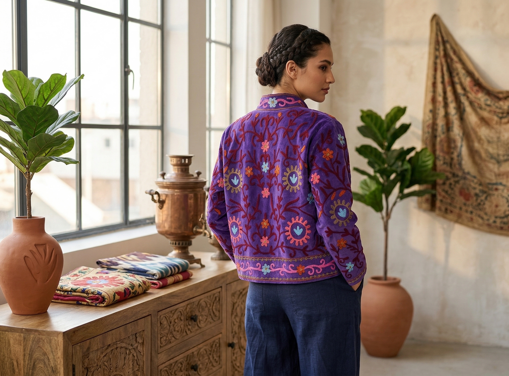 Viola Suzani Hand-Embroidered Jacket