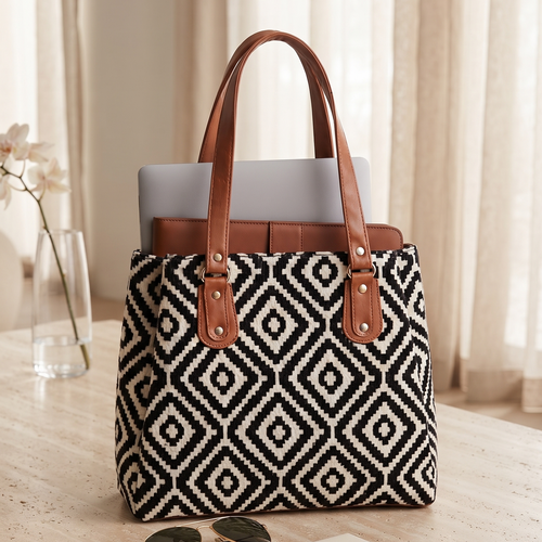 Aakaar Jacquard 3-Partition Tote Bag