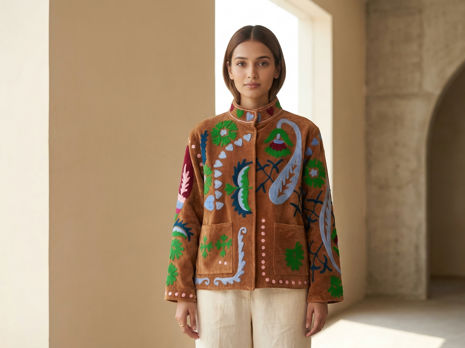 Boteh Suzani Hand-Embroidered Jacket