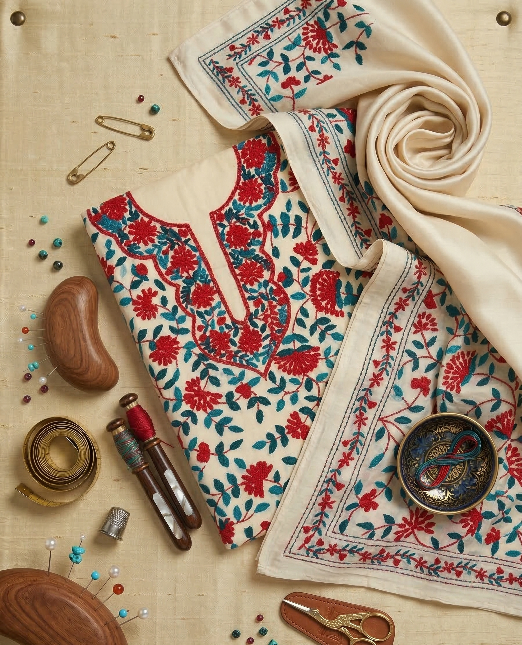Shama-e-Gulabi Pure Phulkari Hand Embroided Couture Suit