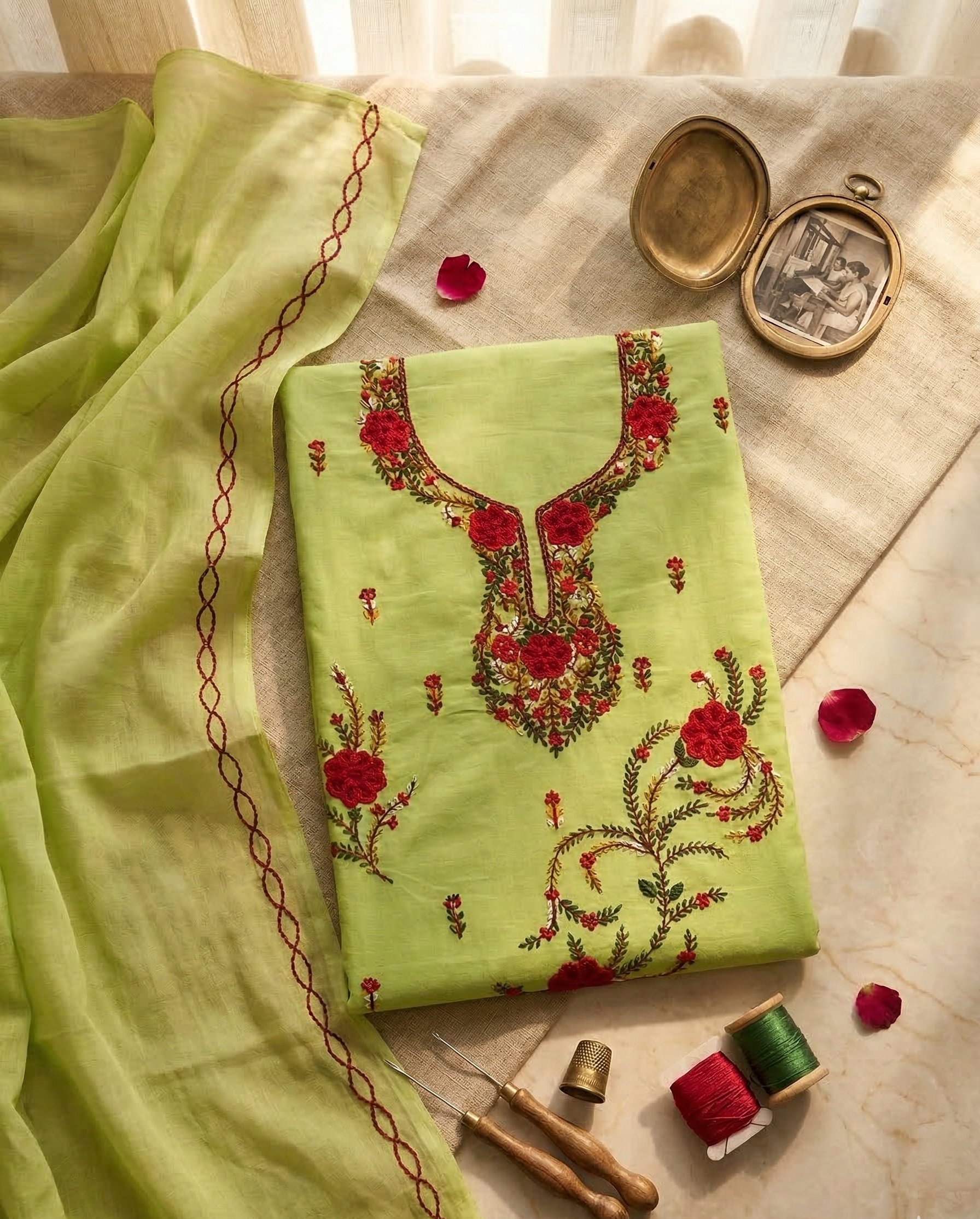 Gul-E-Basant Pure Phulkari Hand Embroided Couture Suit