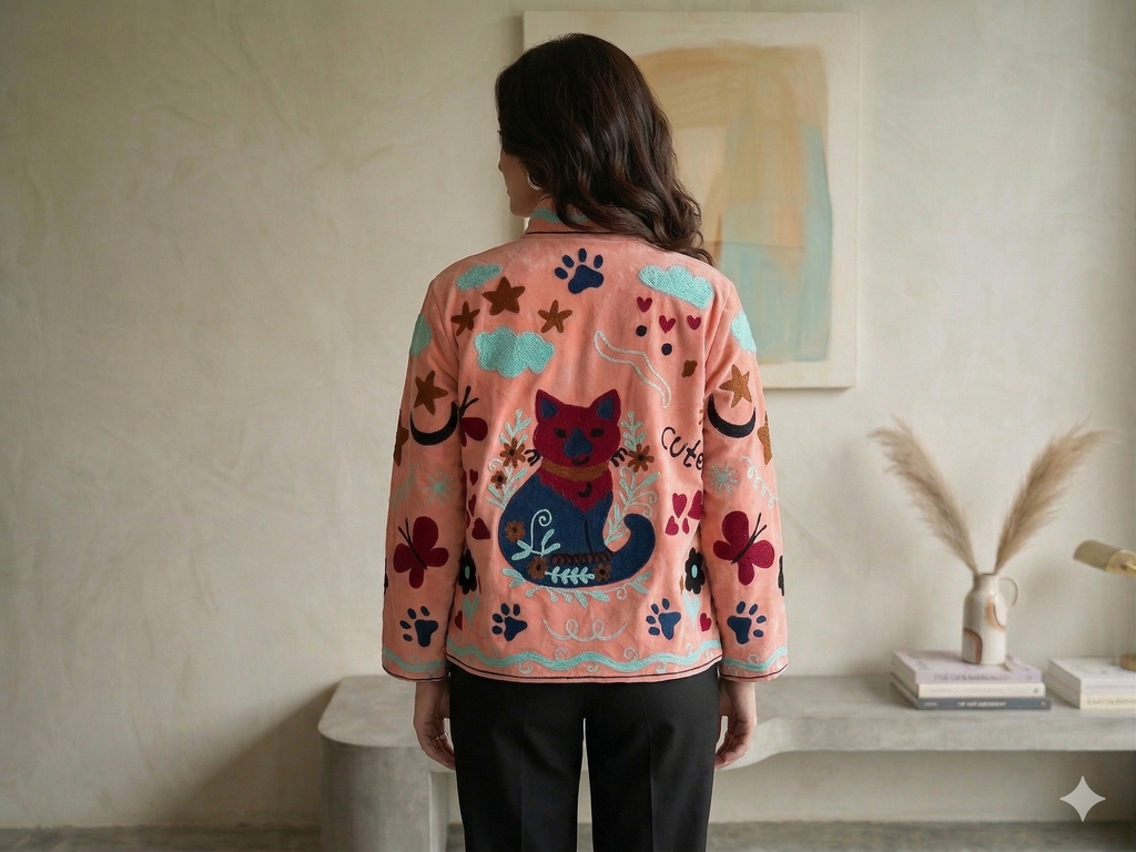 Uccello Suzani Hand-Embroidered Jacket