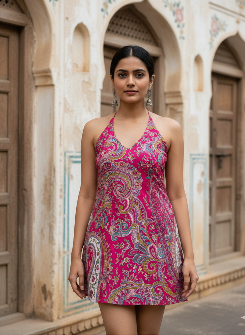 Meher - The Rani Halter Short Kurti