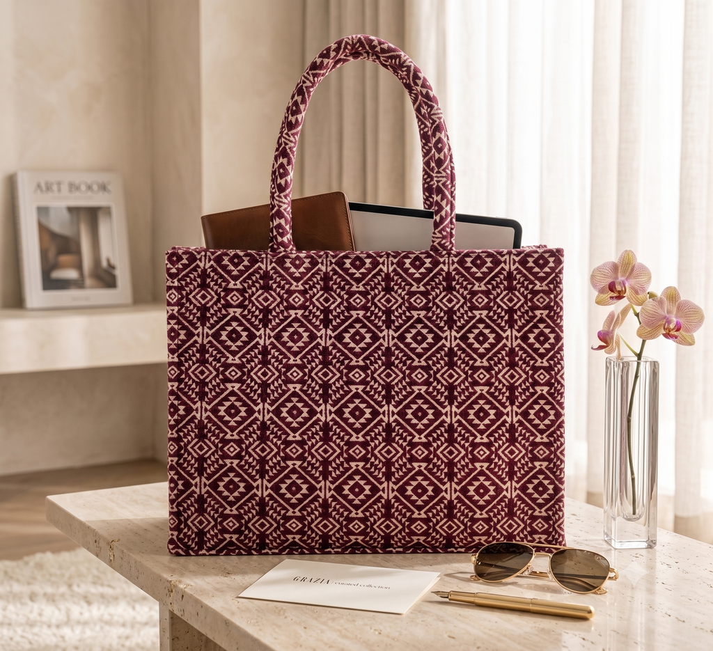 Chitralekha Jacquard Box Tote