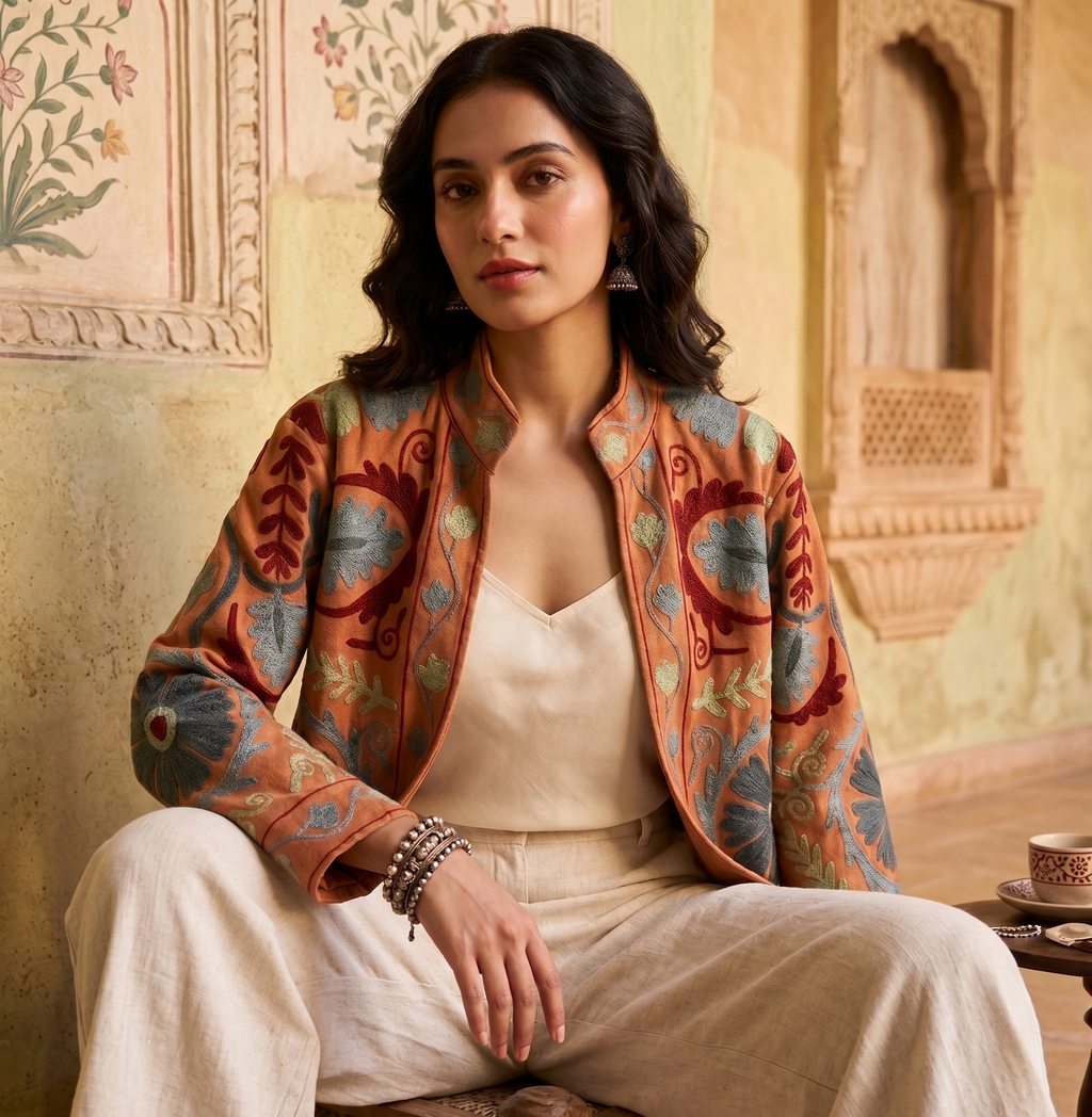 Arabesco Suzani Hand-Embroidered Jacket