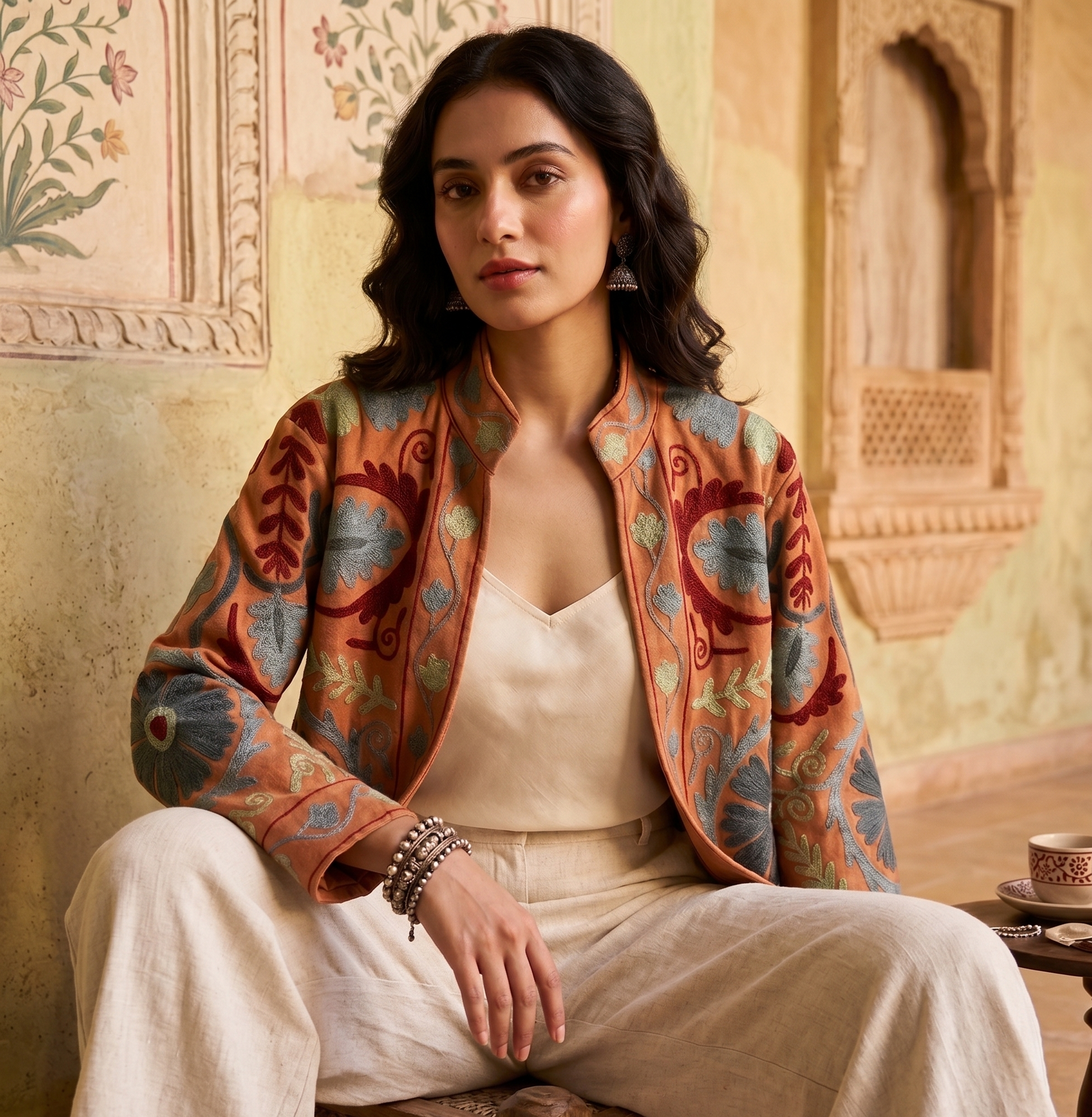 Arabesco Suzani Hand-Embroidered Jacket