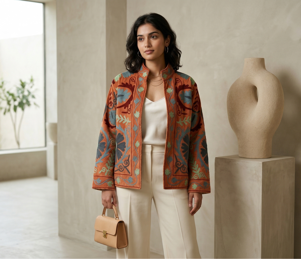 Arabesco Suzani Hand-Embroidered Jacket