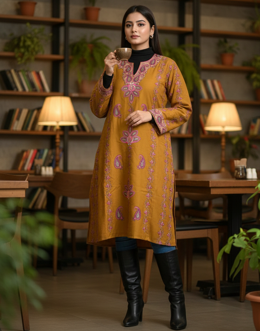 Zunaira – Premium Sozni Woollen Pheran