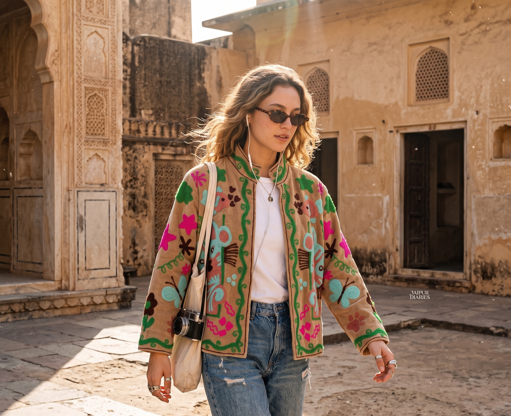 Bestia Suzani Hand-Embroidered Jacket