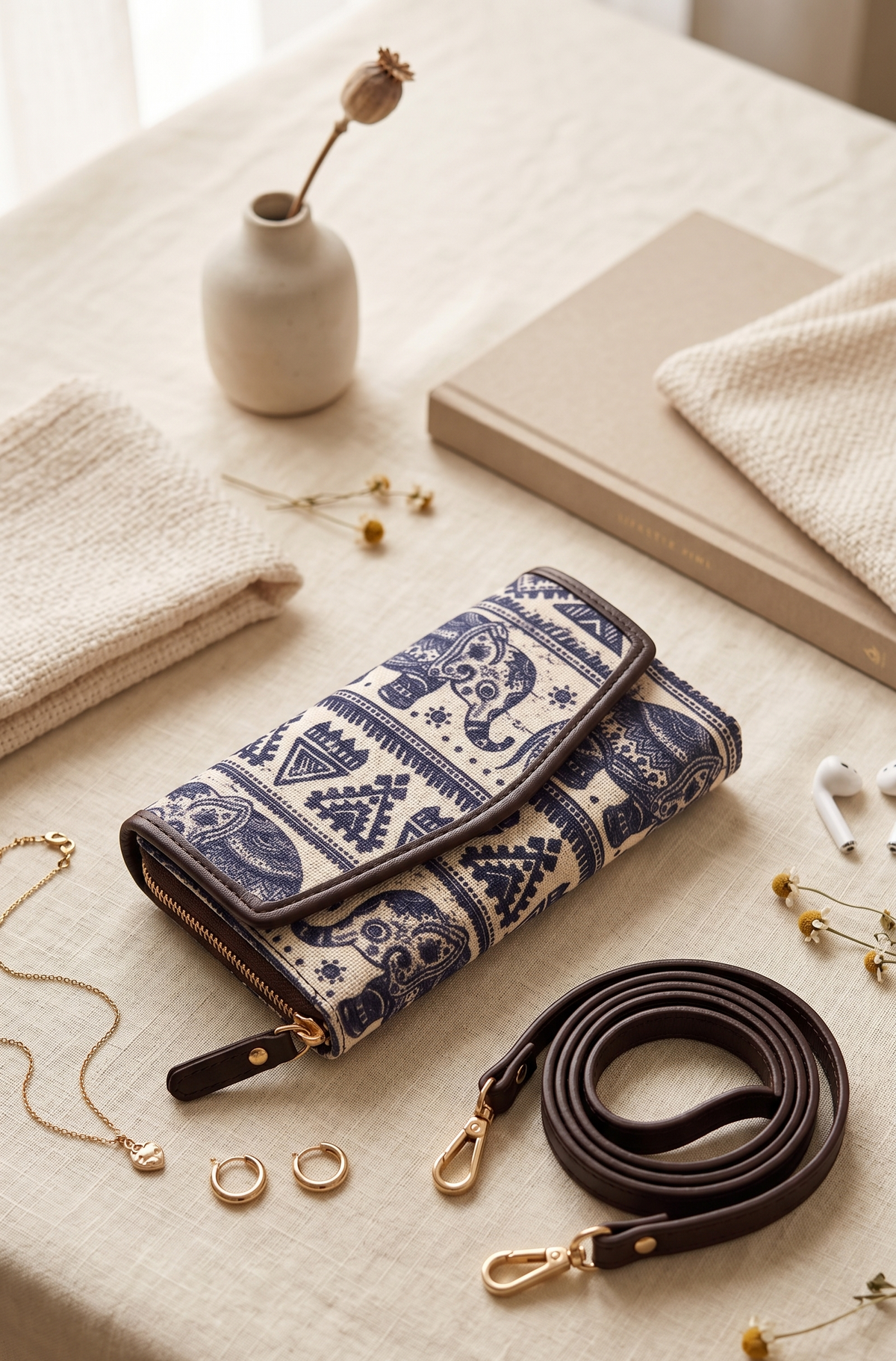 Neelgaj Jacquard Sling Wallet
