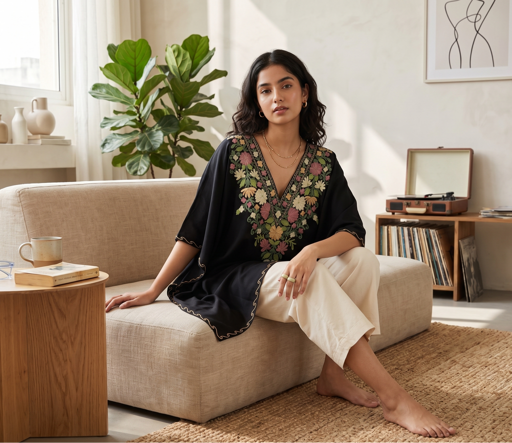 Ebon Bloom Kaftan