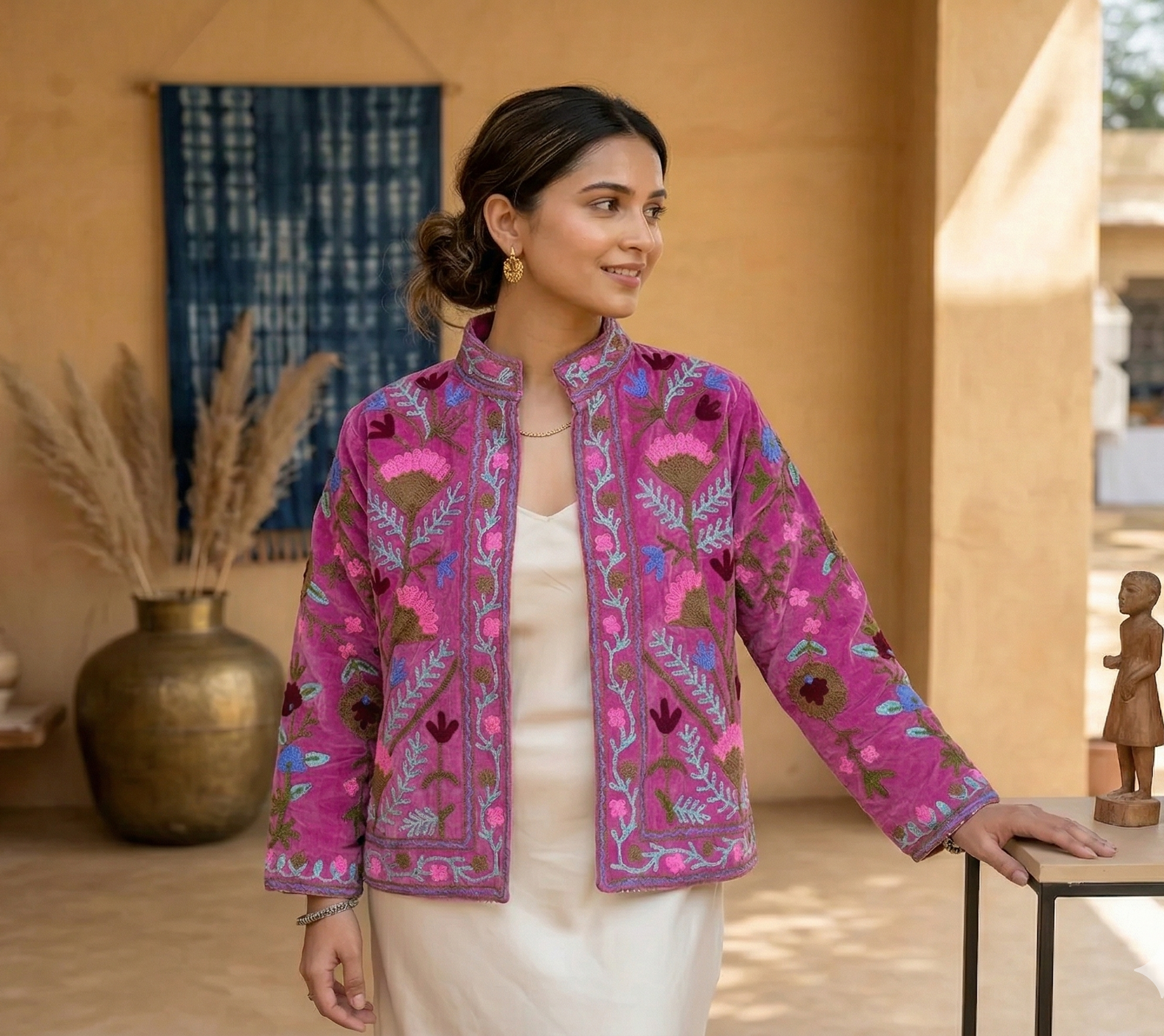 Rosa Roseto Suzani Hand-Embroidered Jacket