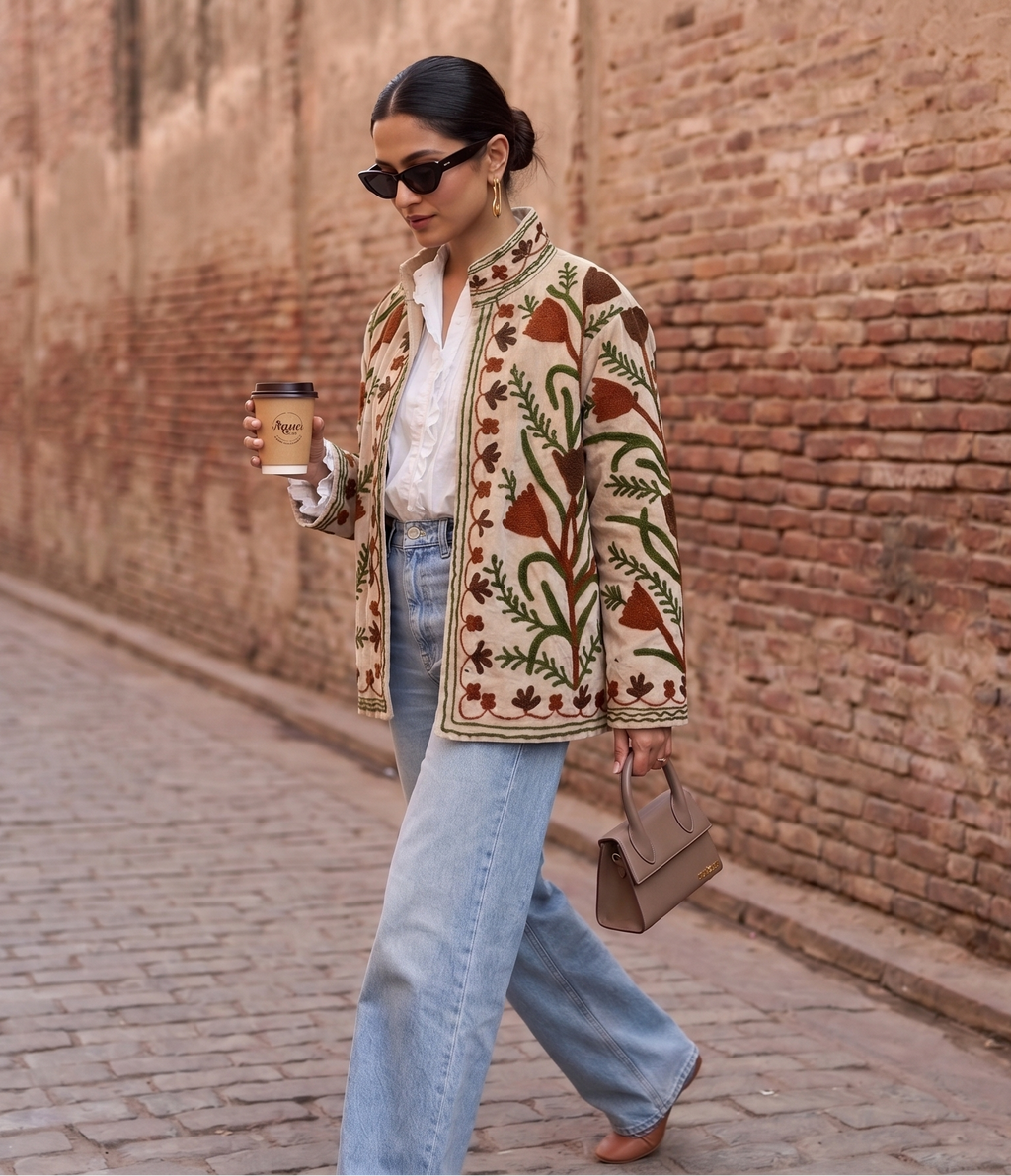 Elowen Suzani Hand-Embroidered Jacket