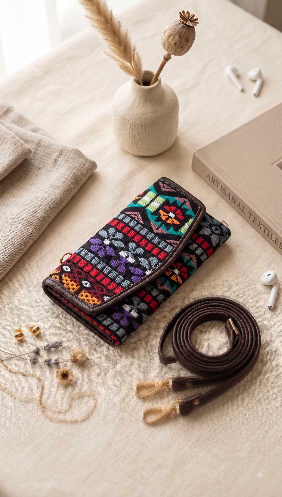 Yamini Jacquard Sling Wallet