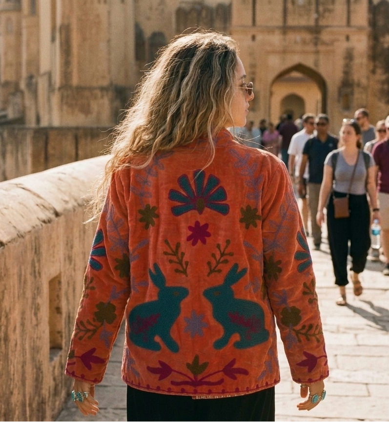 Lapina Suzani Hand-Embroidered Jacket