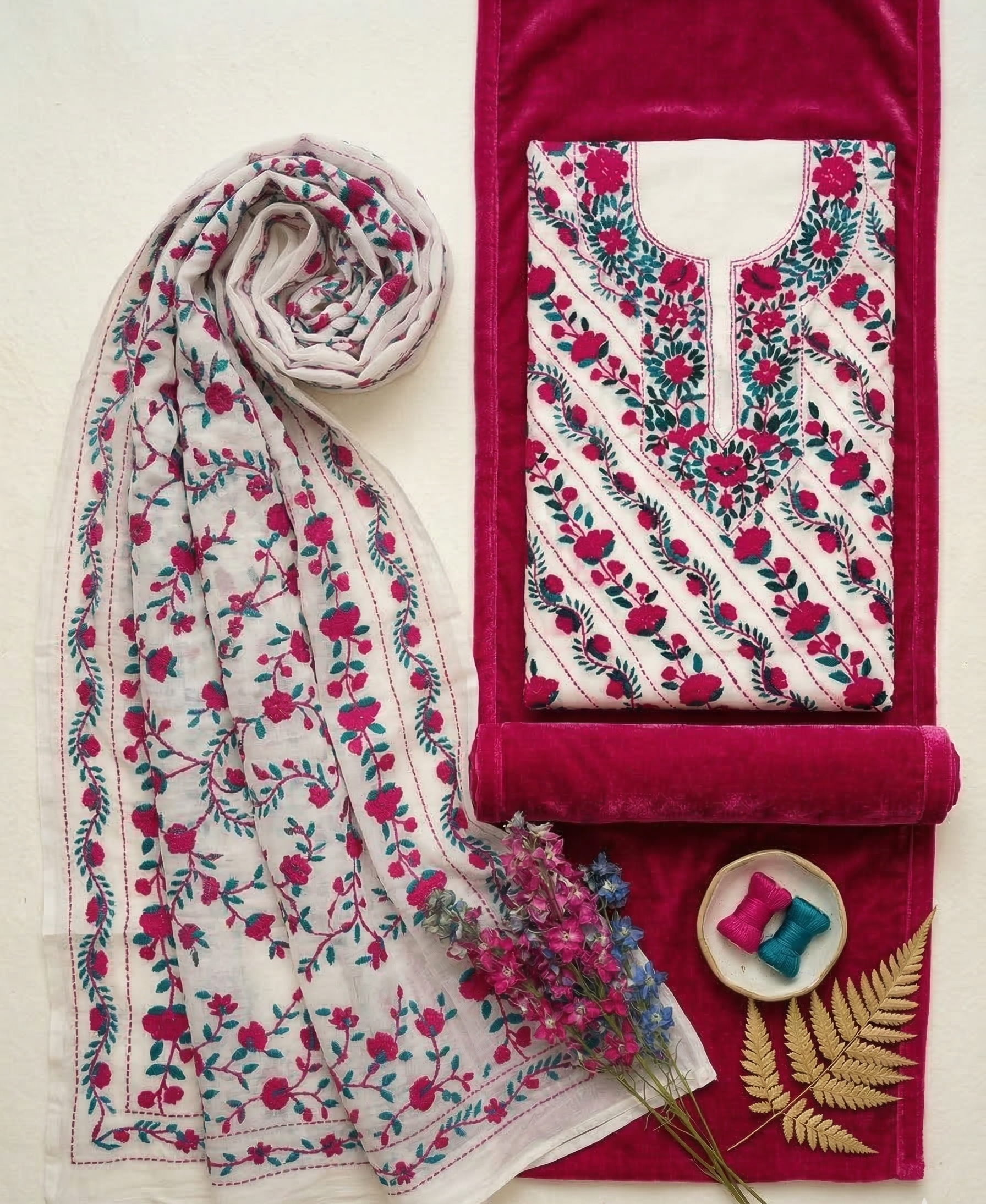 Gul-E-Raunāq Pure Phulkari Hand Embroided Couture Suit